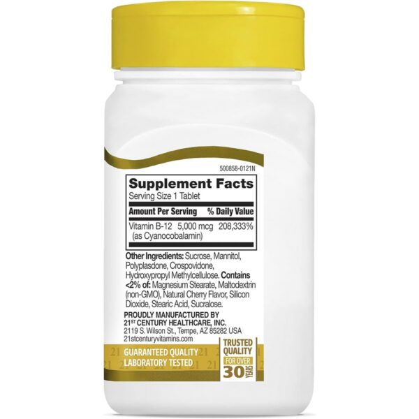 Paquete tabletas vitamina b12 disolución rápida 5000 mcg