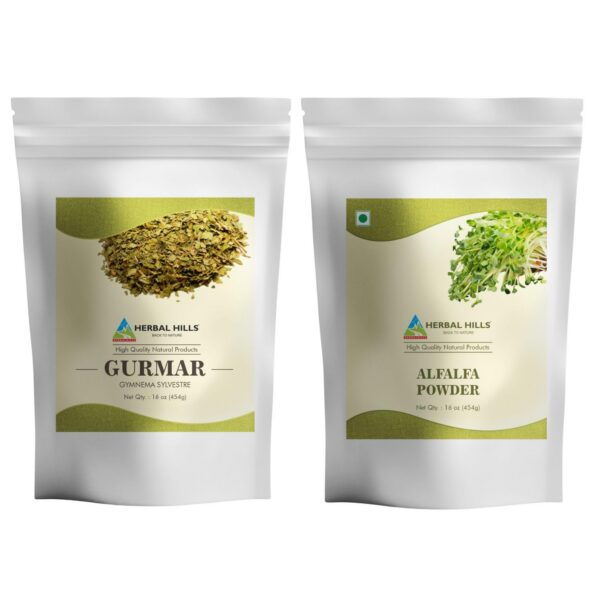 Paquete Té Gurmar y Polvo de Alfalfa Herbal Hills