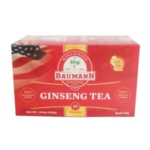 Paquete de té premium de ginseng americano Baumann 20 bolsitas
