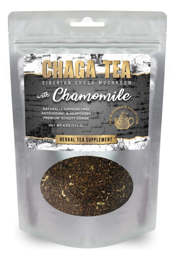 Version 1.0.0 Paquete té suelto hongos chaga siberiano con manzanilla 4 oz