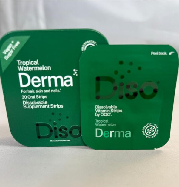 Paquete presentación de tiras DISO Derma sabor sandía