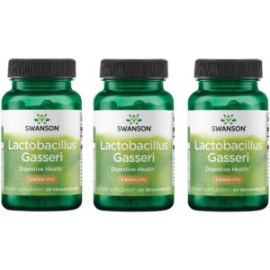 Paquete triple Swanson Lactobacillus Gasseri probiótico 60 cápsulas vegetales