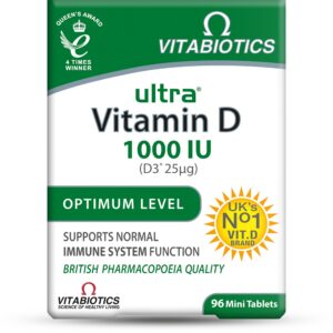Paquete Ultra Vitabiotics tabletas vitamina D 96 unidades