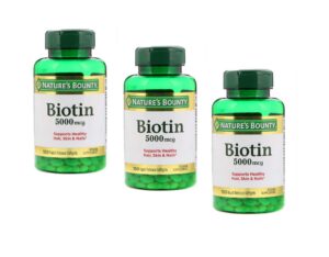 Paquete valor Nature's Bounty Biotina 5000 mcg 450 cápsulas blandas