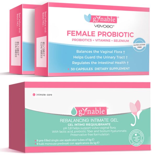Version 1.0.0 Paquete Vevoec Gynable probióticos y gel vaginal