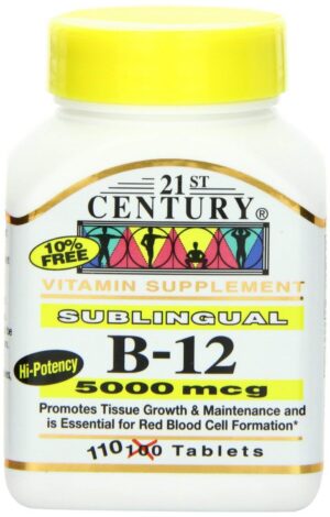 Version 1.0.0 Paquete vitamina B12 21st Century 5000 mcg 110 tabletas sublinguales