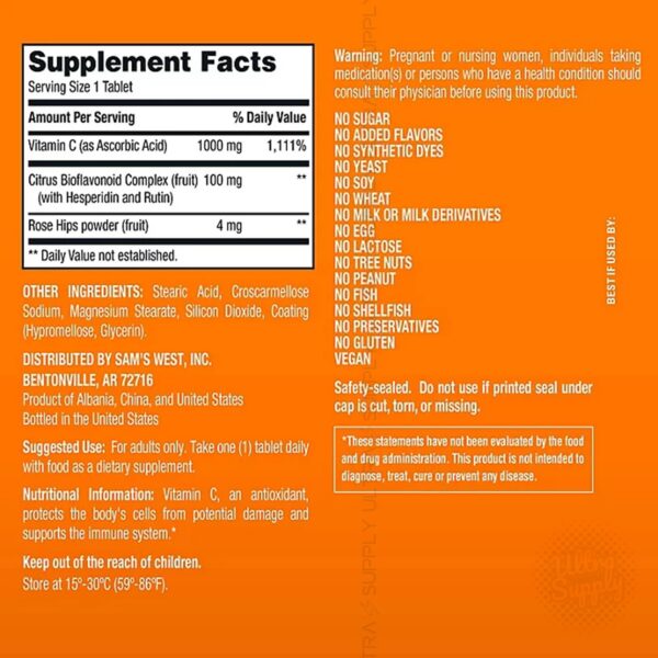 Paquete de vitamina C MM para bienestar diario sin gluten