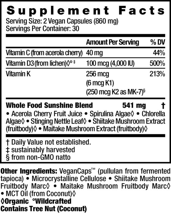 Paquete Vitamina D3 Natural HealthForce 60 cápsulas veganas