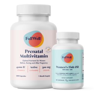 Paquete Vitamina Prenatal FullWell limón y DHA 300 unidades