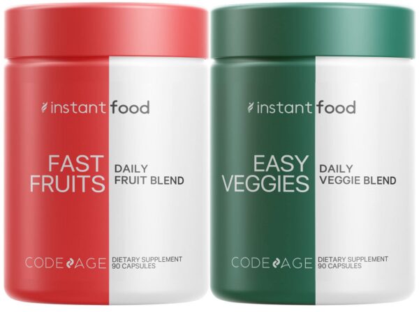 Paquete de vitaminas Codeage Instantfood Easy Veggies y Fast Fruits