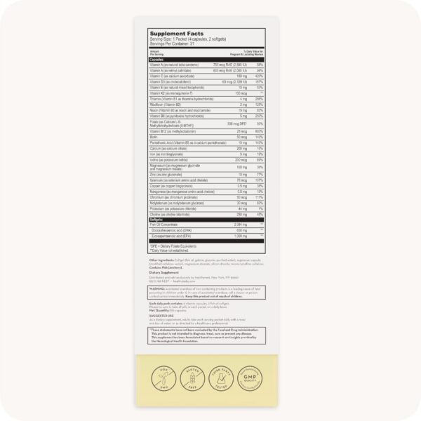 Paquete de vitaminas para cuarto trimestre y postnatal HealthyNest