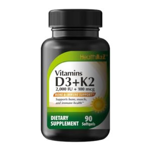 Paquete vitaminas d3 k2 nutraa2z 90 cápsulas blandas salud ósea