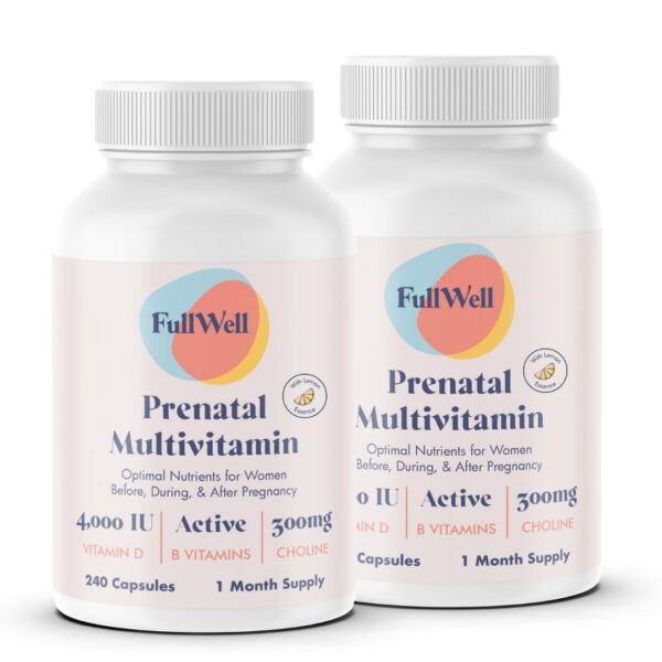Paquete grande vitaminas prenatales FullWell sabor limón