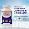 Paquete de Vitamatic L-Teanina 200mg y Cafeína 100mg 120 tabletas