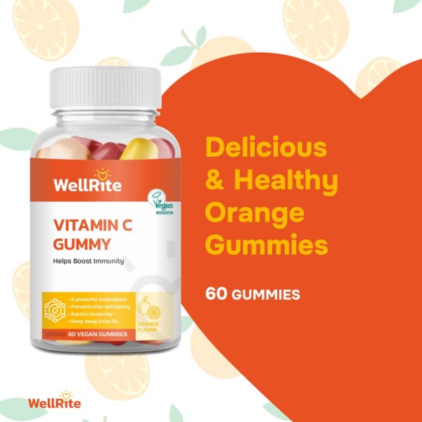 Paquete Wellrite vitaminas C gomitas veganas 60 unidades