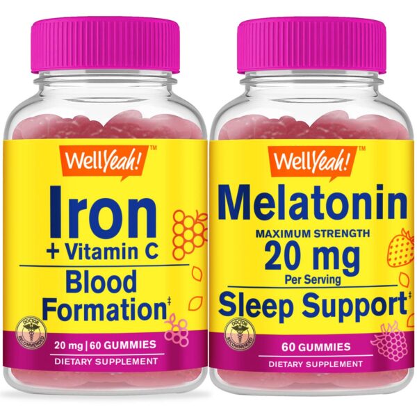 Paquete WellYeah Hierro Vitamina C Melatonina gomitas saludables