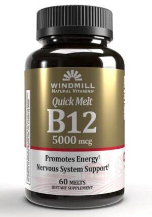 Paquete Windmill vitamina B12 5000 mcg tabletas naranja