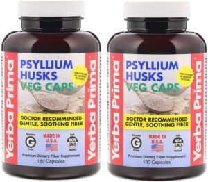 Paquete Yerba Prima Psyllium cápsulas vegetales 180 unidades