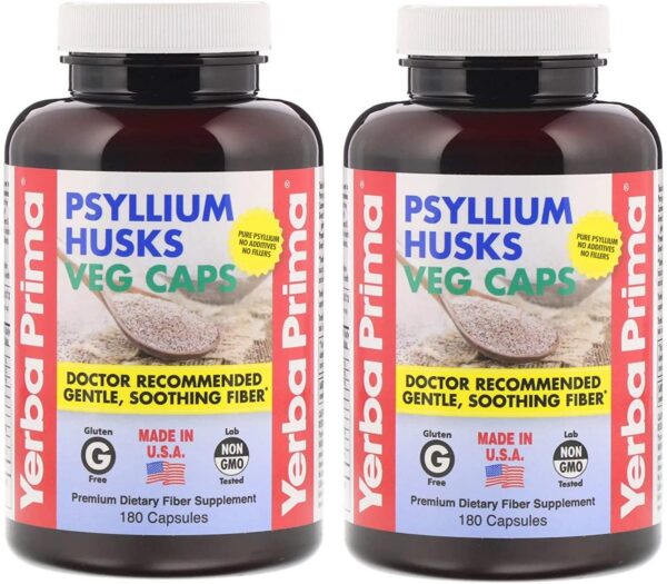 Paquete Yerba Prima Psyllium cápsulas vegetales 180 unidades
