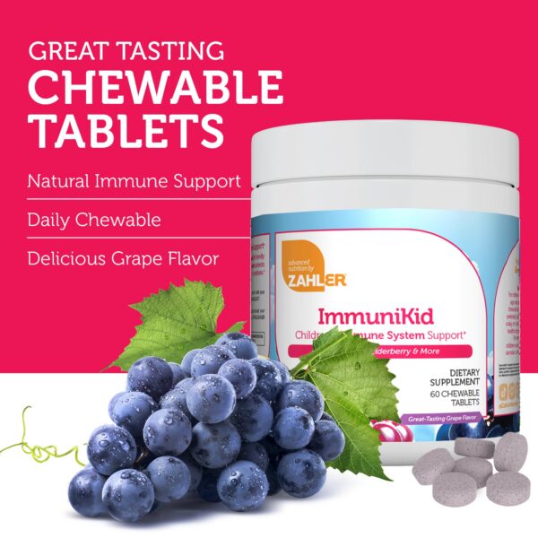 Paquete de Zahler Kids suplemento inmune con saúco, zinc y vitaminas