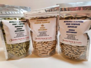 Version 1.0.0 Paquetes cápsulas raíz de jengibre y moringa veganas