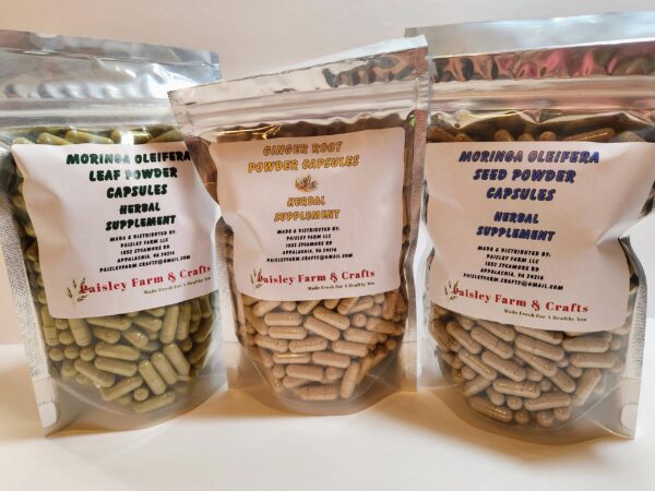 Version 1.0.0 Paquetes cápsulas raíz de jengibre y moringa veganas