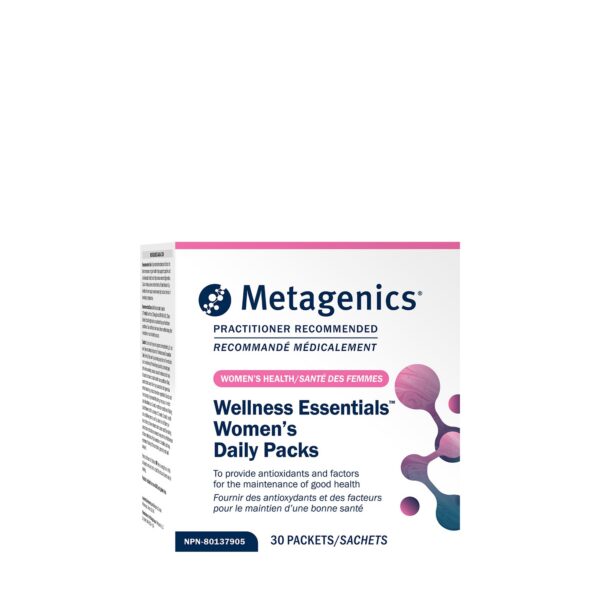 Paquetes diarios Metagenics Wellness Essentials para mujeres caja