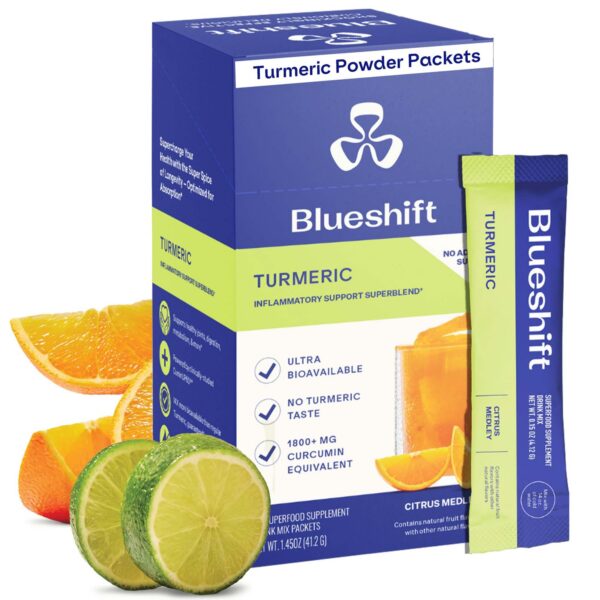 Paquetes de polvo de cúrcuma Blueshift mezcla cítrica 10 unidades