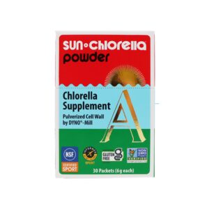 Paquetes de polvo superalimento Sun Chlorella algas verdes