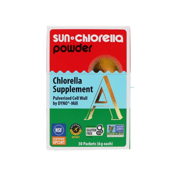 Paquetes de polvo superalimento Sun Chlorella algas verdes