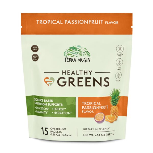 Version 1.0.0 Paquetes de polvo verde Terra Origin superalimentos tropical maracuyá