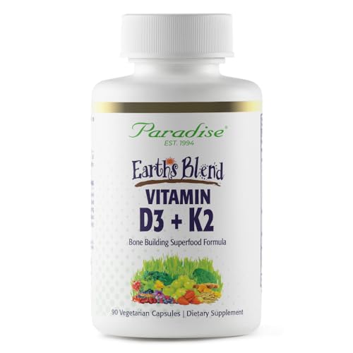 Paradise Herbs cápsulas vitamina D3 más K2 mezcla superalimentos