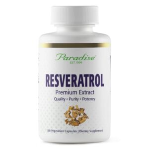 Paradise Herbs Resveratrol frasco y etiqueta