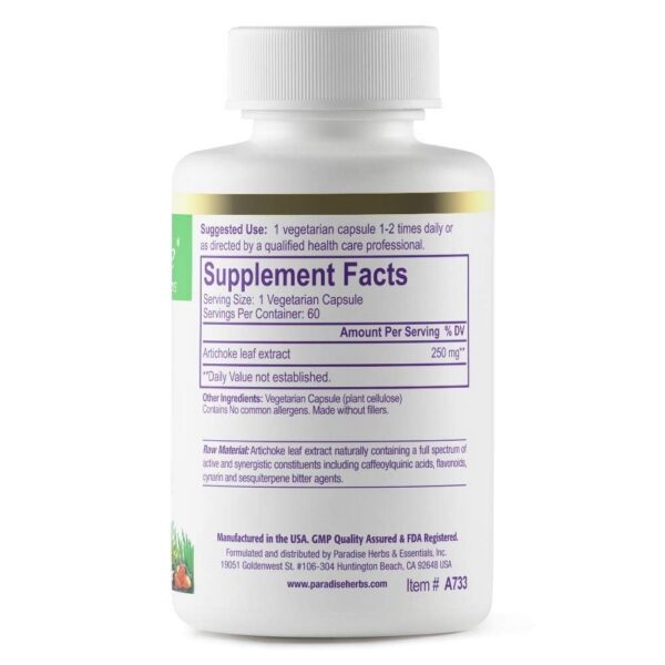Version 1.0.0 Paradise Herbs suplemento herbal extracto alcachofa vegano
