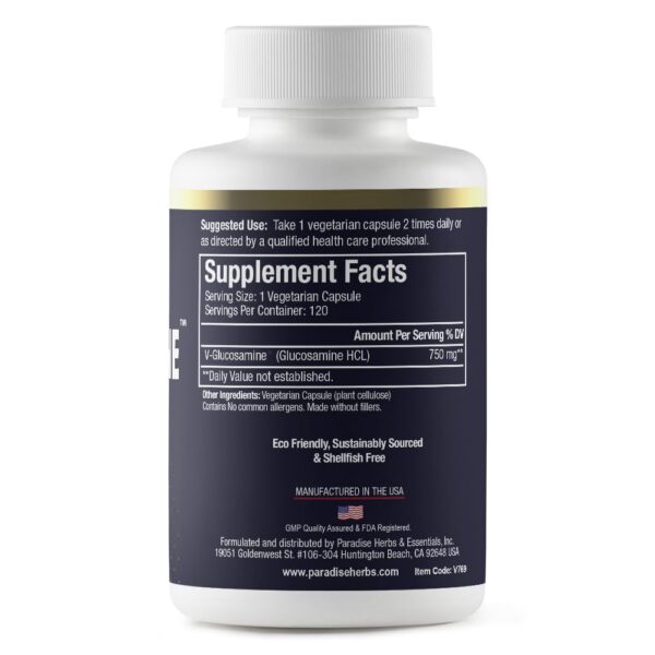 Etiqueta Paradise Herbs V-Glucosamina