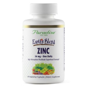 Envase frontal Paradise Herbs Zinc 90 cápsulas