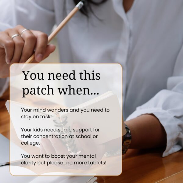 Parche con ginkgo biloba y magnesio para concentración y energía mental