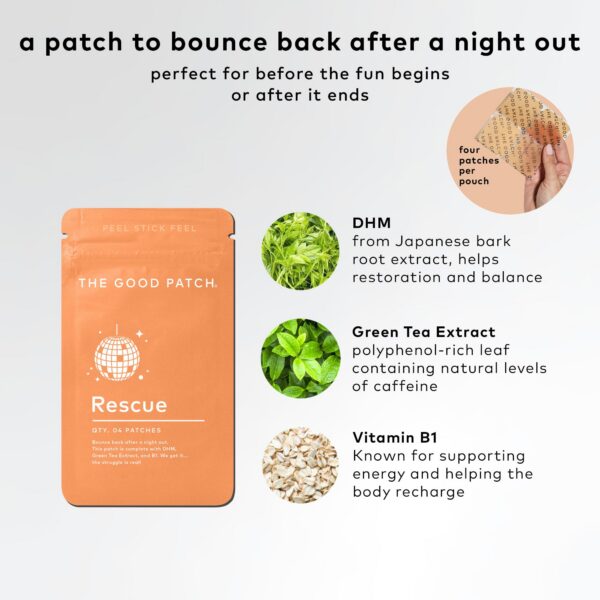 Parche natural The Good Patch Rescue con vitamina B1 y té verde