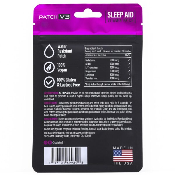 Parche Patch V3 con magnesio y raíz de valeriana