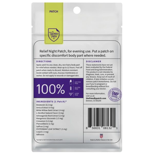 Version 1.0.0 Parche relajante Relief Night con ingredientes naturales