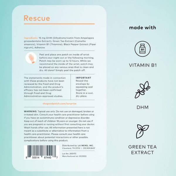Parche Rescue The Good Patch para recuperación y antioxidantes