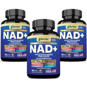 Frasco frontal Parrox NAD+ liposomal 10 en 1