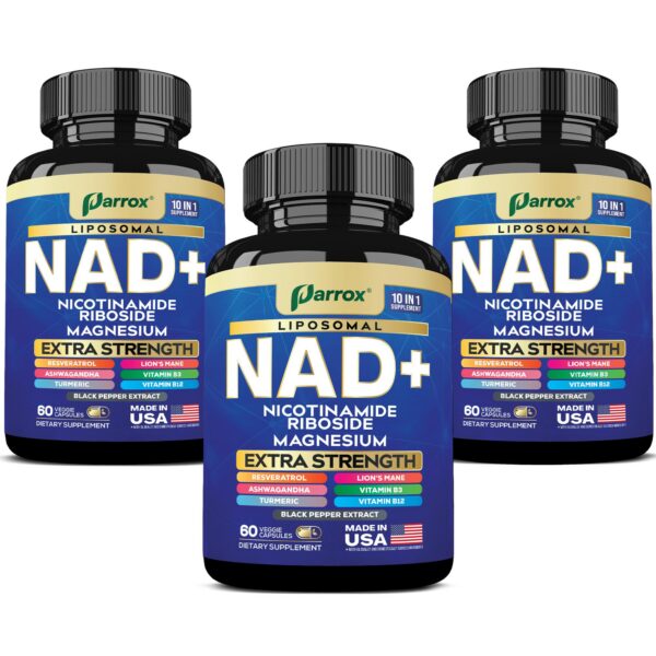 Frasco frontal Parrox NAD+ liposomal 10 en 1