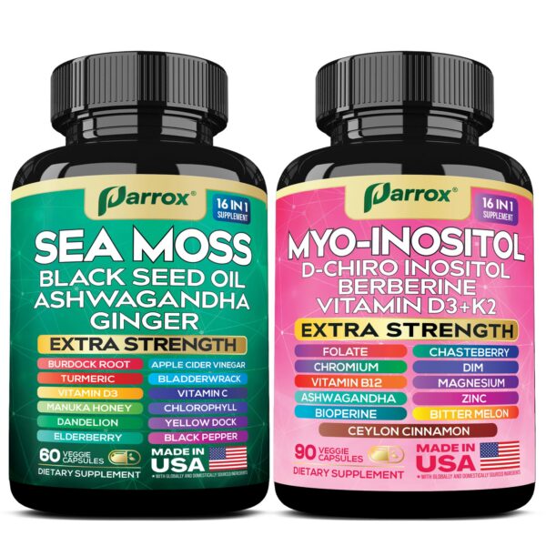 Frente del pack Parrox Sea Moss + Myo-Inositol