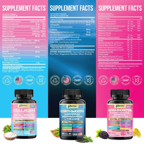 Botellas y capsulas en presentación