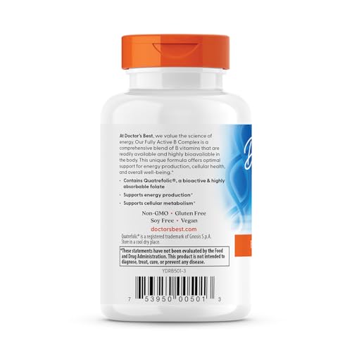 Parte inferior frasco Doctor's Best complejo B 60 cápsulas