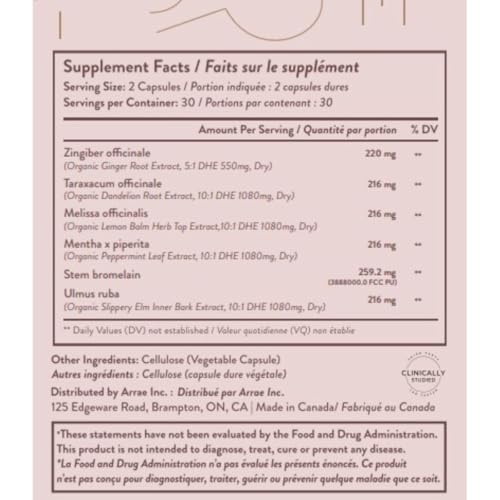 Parte posterior de la caja Arrae Enzimas Digestivas