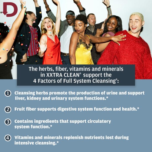 Parte trasera botella Detoxify Xxtra Clean instrucciones y detalles