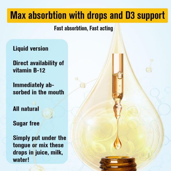 Parte trasera frasco gotas Biduka vitamina B12 y calcio