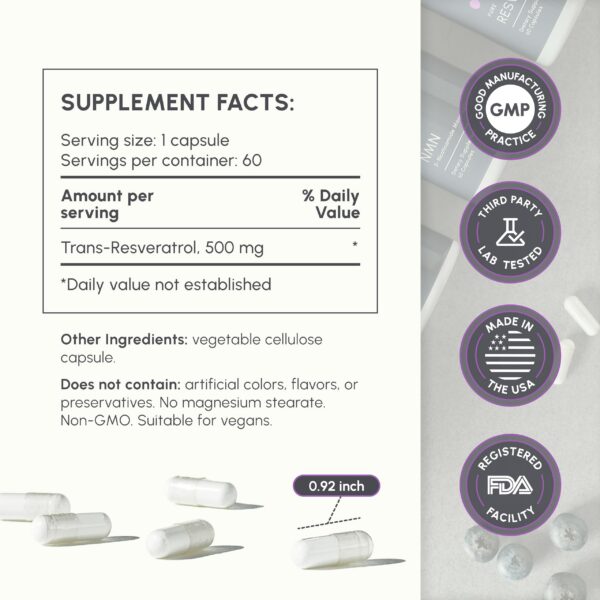 Cápsulas de resveratrol trans